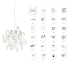Carnet Suspension en Papier et Métal – suspension blanche et planche de cartes de texte, modèle 3