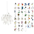 Carnet Suspension en Papier et Métal – suspension blanche et planche de cartes illustrées d'objets colorés