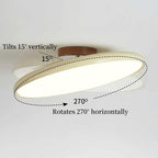 Médaillon Plafonnier LED Rond – schéma de l'inclinaison verticale et de la rotation horizontale