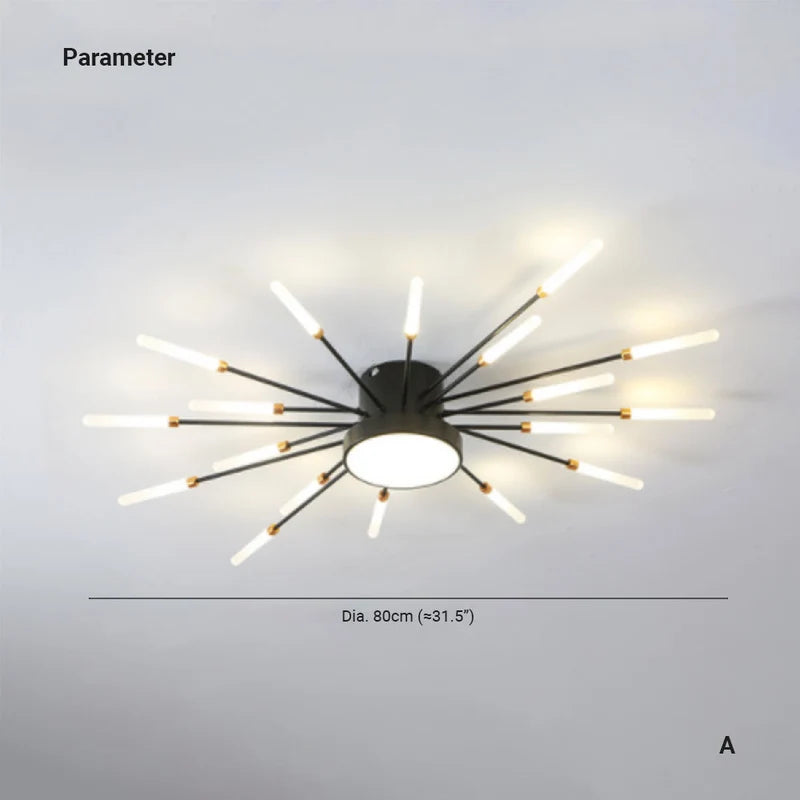 Éclat Plafonnier LED Étoilé – 18 têtes