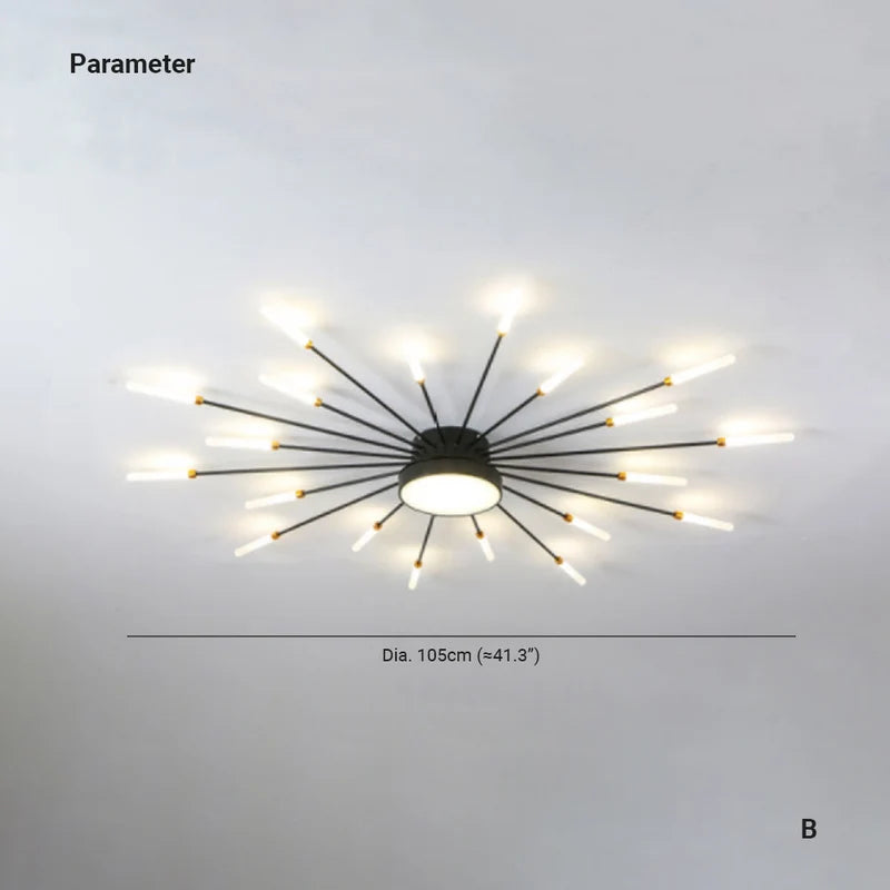 Éclat Plafonnier LED Étoilé – noir, 20 têtes