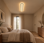Piste Plafonnier LED Oblong – dans une chambre aux tons beiges