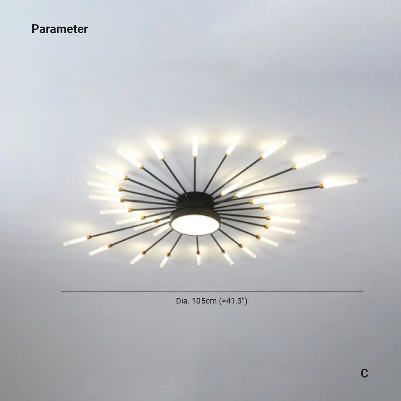 Éclat Plafonnier LED Étoilé – noir, 28 têtes