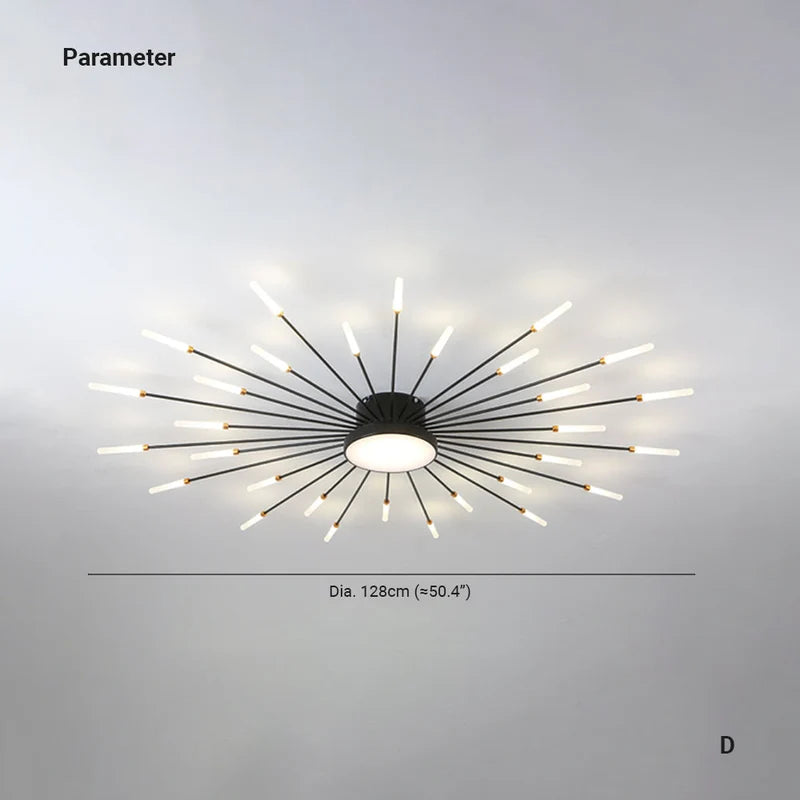 Éclat Plafonnier LED Étoilé – noir, 30 têtes