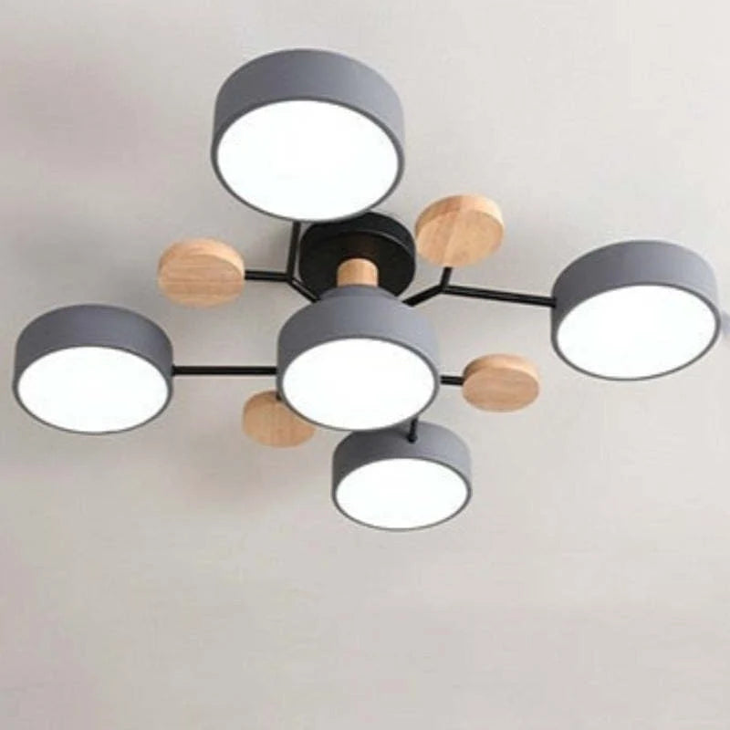 Orbes Plafonnier LED en Métal – Gris, 5 lumières