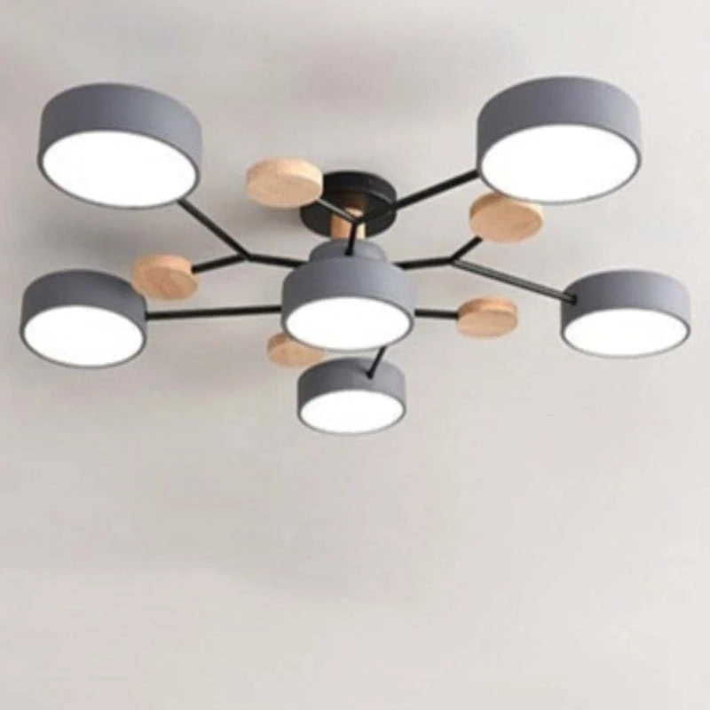 Orbes Plafonnier LED en Métal – Gris, 6 lumières