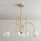 Arcadie Lustre à Bras en Arc – version dorée vue de dessous