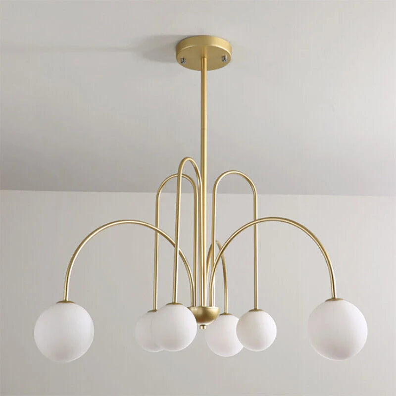 Arcadie Lustre à Bras en Arc – version dorée vue de dessous