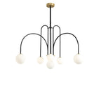 Arcadie Lustre à Bras en Arc – version noire sur fond blanc