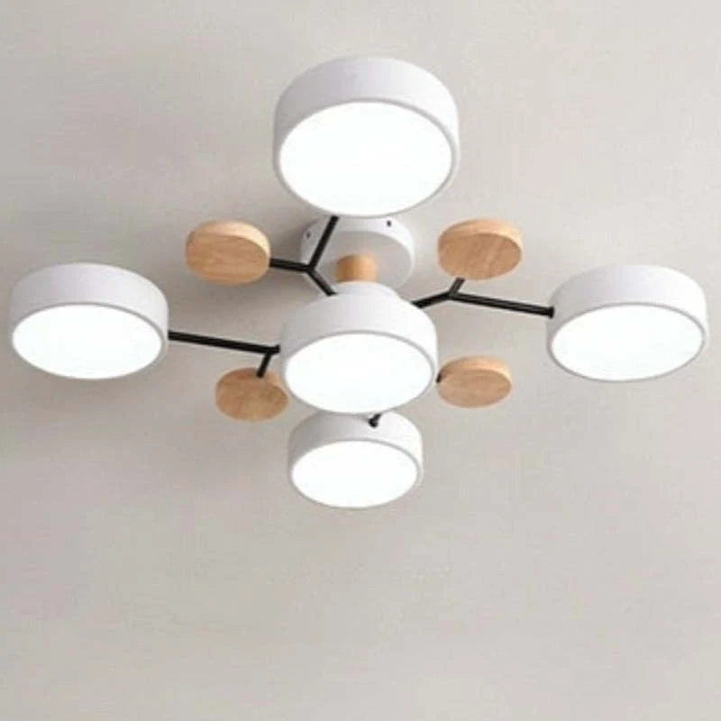 Orbes Plafonnier LED en Métal – Blanc, 5 lumières