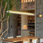 Tubia Suspension Tube en Verre Style Industriel – tube près d'un arbre et d'étagères