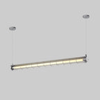 Tubia Suspension Tube en Verre Style Industriel – version argentée suspendue par fils