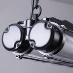 Tubia Suspension Tube en Verre Style Industriel – gros plan des embouts noirs du tube