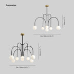 Arcadie Lustre à Bras en Arc – schéma coté de la version noire