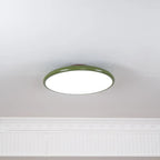 Médaillon Plafonnier LED Rond – disque crème vu de dessous, diffuseur blanc