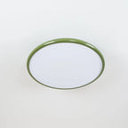 Médaillon Plafonnier LED Rond – disque vert vu de dessous, diffuseur blanc