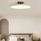 Médaillon Plafonnier LED Rond – plafonnier dans une pièce beige avec niche arrondie