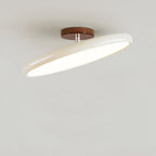 Médaillon Plafonnier LED Rond – disque crème incliné, vue de côté