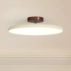 Médaillon Plafonnier LED Rond – disque crème à fixation brune sur fond blanc