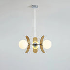 Floria Lustre Pétales et Globes, Style Bauhaus – version à pétales ambrés sur fond gris