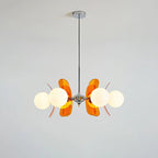 Floria Lustre Pétales et Globes, Style Bauhaus – version à pétales orange, vue d'ensemble