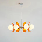 Floria Lustre Pétales et Globes, Style Bauhaus – version à pétales orange, grand format