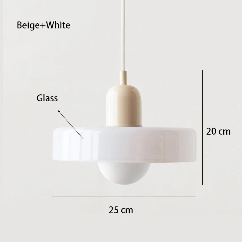 Paletia Suspension Palet en Verre Coloré – Beige & Blanc