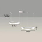 Orbite Duo Lustre 2 Anneaux LED Moderne – Blanc