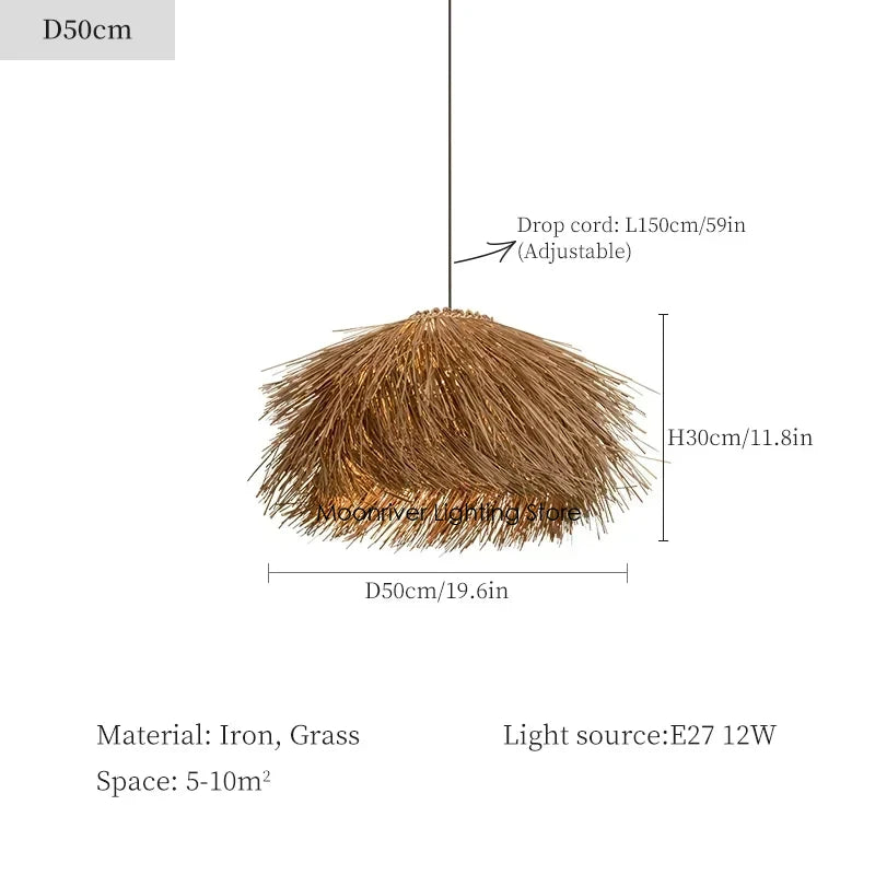 Herbela Suspension Nid en Herbe Tressée ou Rotin – Rotin, 50 cm