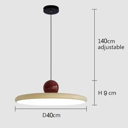 Papillon Suspension LED en Métal, Beige, Vert ou Rouge – schéma coté de la version beige, câble réglable