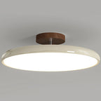 Médaillon Plafonnier LED Rond – gros plan du disque crème et de sa fixation brune
