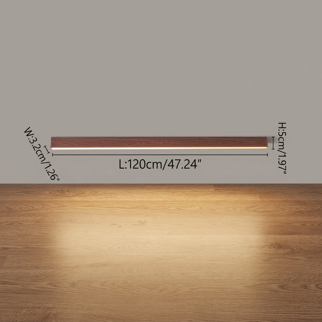 Rayon Plafonnier LED Linéaire – Noyer, 120 cm