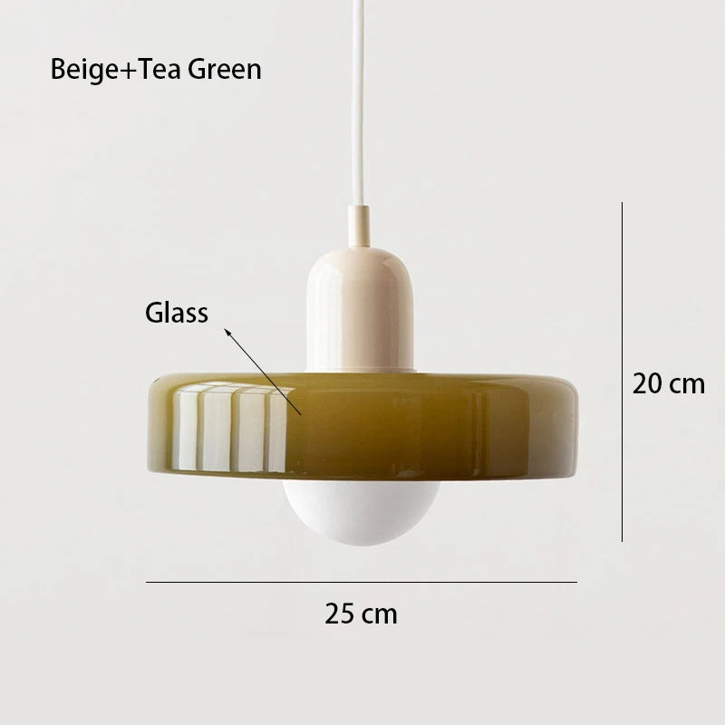 Paletia Suspension Palet en Verre Coloré – Beige & Vert thé