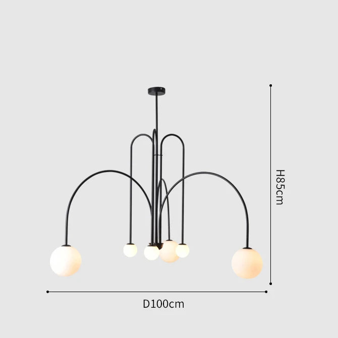 Arcadie Lustre à Bras en Arc – Noir, 100 cm