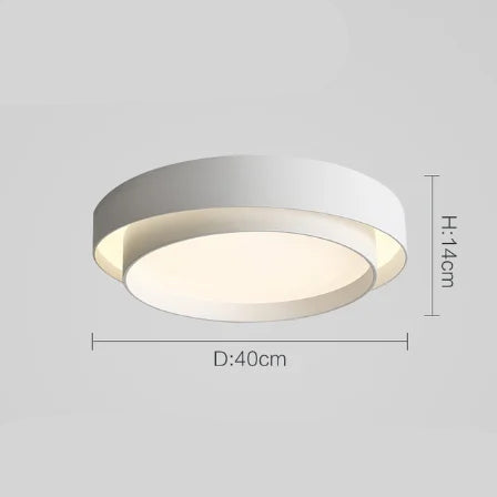 Duo Plafonnier LED Double Cercle – Blanc, 40 cm