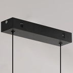 Ligne Suspension LED Linéaire en Aluminium – gros plan du boîtier noir et des câbles de suspension