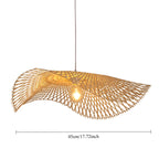 Ondine Suspension Vague Double en Bambou Tressé – abat-jour en bambou suspendu, vue de côté