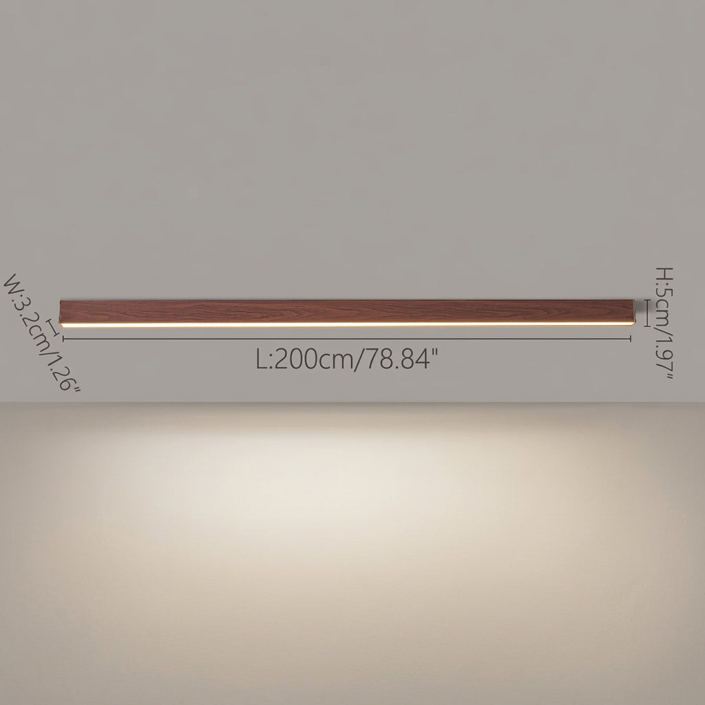 Rayon Plafonnier LED Linéaire – Noyer, 200 cm