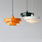 Tiara Suspension Étagée en Métal – trois suspensions étagées orange, vert foncé et blanche