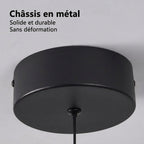 Orbite Trio Lustre 3 Anneaux LED Moderne – gros plan du cache de fixation noir