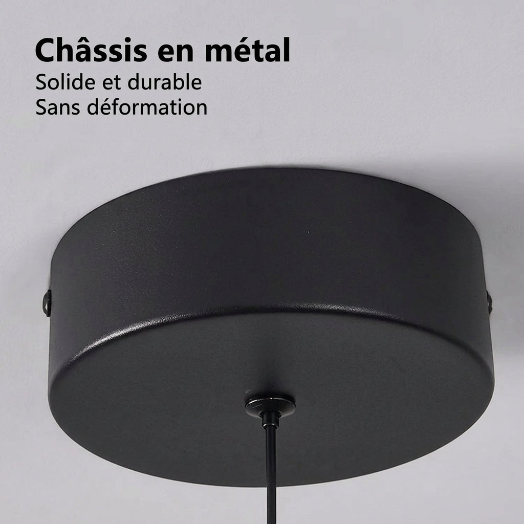 Orbite LED – gros plan du cache de fixation au plafond, rond et noir