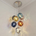Lavane Suspension Globe en Verre Fondu Irrégulier – globes colorés sur fond clair