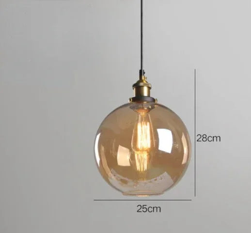 Platine de Plafond 3 Sorties, Ronde ou Linéaire – globe ambré, hauteur indiquée