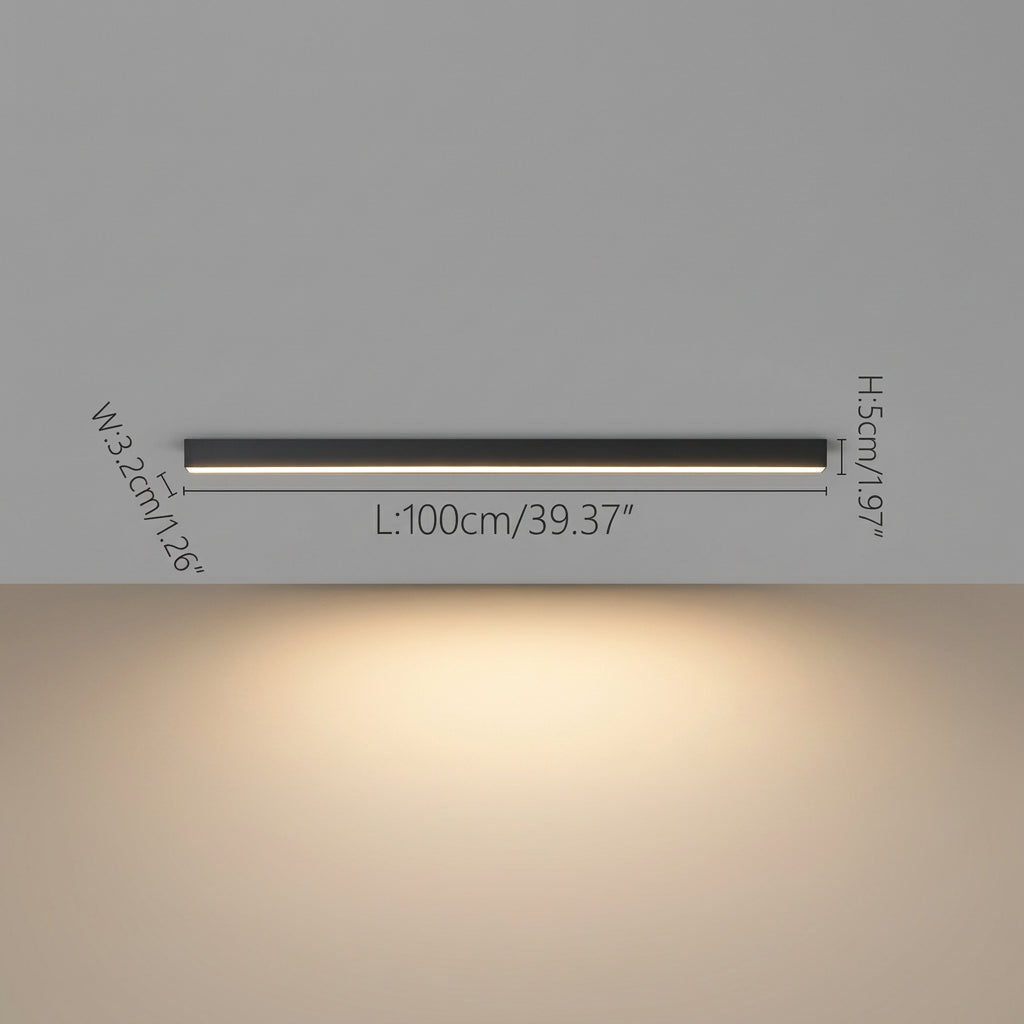 Rayon Plafonnier LED Linéaire – Noir, 100 cm
