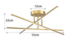 Croisée Plafonnier LED en Aluminium – schéma coté : 55 cm de large, 22 cm de haut