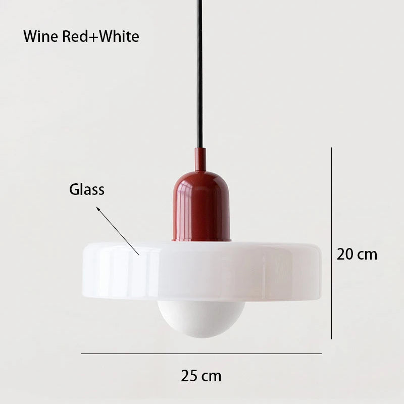 Paletia Suspension Palet en Verre Coloré – Bordeaux & Blanc
