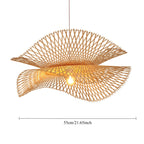 Ondine Suspension Vague Double en Bambou Tressé – 55 cm