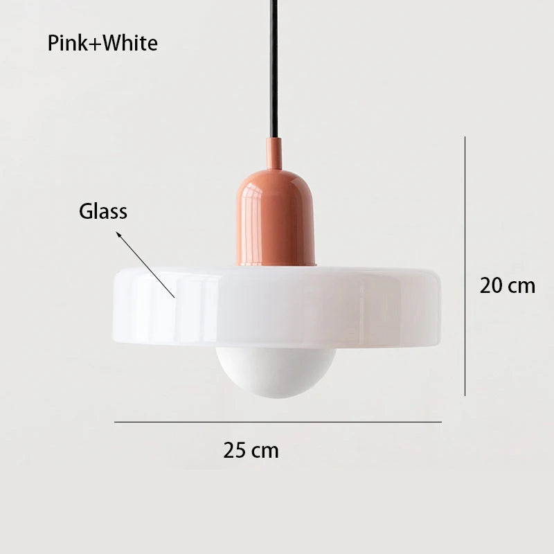 Paletia Suspension Palet en Verre Coloré – Rose & Blanc