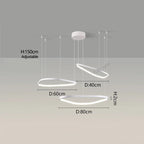 Orbite Trio Lustre 3 Anneaux LED Moderne – Blanc