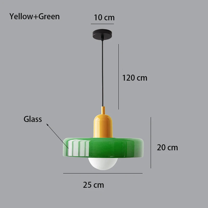 Paletia Suspension Palet en Verre Coloré – Jaune & Vert